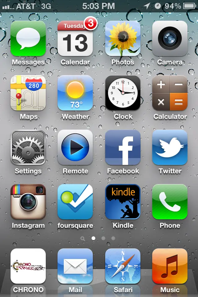 iOS homescreen in 2011